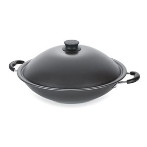 Olla Wok París de aluminio antiadherente con tapa 32cm