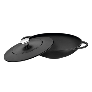 Wok Tramontina Trento de Hierro Esmaltado con Revestimiento Interno Antiadherente Starflon Excellent 32 cm 5 L