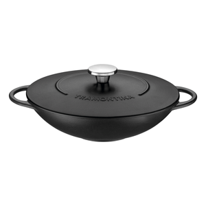 Wok Tramontina Trento de Hierro con Revestimiento Esmaltada Negra 32 cm 5 L