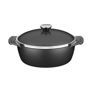 Cacerola Lyon de Aluminio Forjado con Revestimiento Interno y Externo Antiadherente Starflon High Performance Negro 26 cm 4,6 L