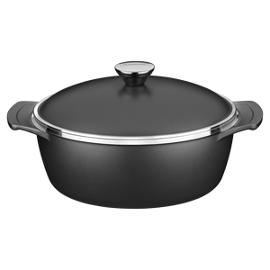 Cacerola Lyon de Aluminio Forjado con Revestimiento Interno y Externo Antiadherente Starflon High Performance Negro 30 cm 6,8 L