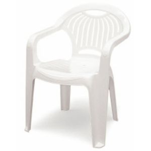 Sillón Pipa Basic Tramontina con apoyabrazos de Polipropileno Blanco