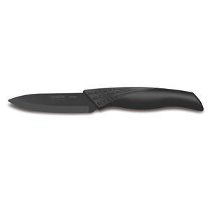 Cuchillo para legumbres y frutas Accurato de cerámica con mango revestido de goma y vaina de polipropileno, 3 pulgadas