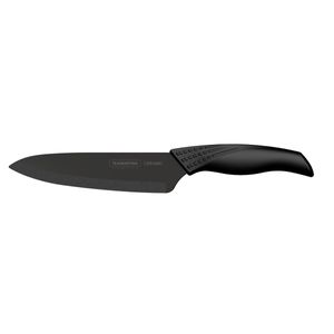 Cuchillo Chef Accurato de cerámica con mango revestido de goma y vaina de polipropileno de 7"