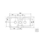 Fregadero-de-empotrar-Tramontina-2-cubetas-y-auxiliar-de-acero-inoxidable