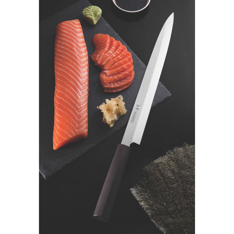 Cuchillo-Yanagiba-Tramontina-Sushi-con-lamina-de-acero-inoxidable-y-mango-de-nylon-13-.