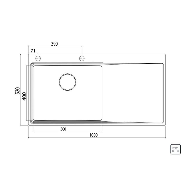 Fregadero-de-Empotrar-en-Acero-Inoxidable-Acabado-Scotch-Brite-100-x-52-cm