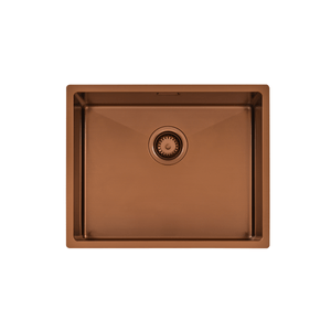 Bacha Quadrum 50 Tramontina Design Collection de Acero Inoxidable con Recubrimiento PVD Rose Gold 50x40 cm