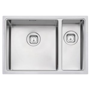 Bacha Doble Quadrum 1.5C 40 Tramontina Design Collection de Acero Inox Scotch Brite 66 x 46 cm