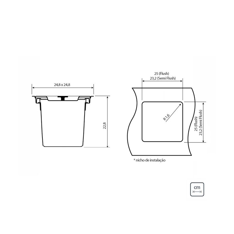 Basurero-de-empotrar-Tramontina-Clean-Square-en-acero-inoxidable-con-balde-pl-stico-de-5-L