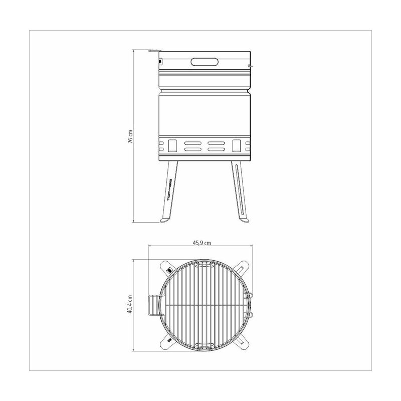 Grill-a-Carbon-Tramontina-TCP-400-de-Acero-Inoxidable-con-Bandeja-para-Carbon-de-Acero-Esmaltado