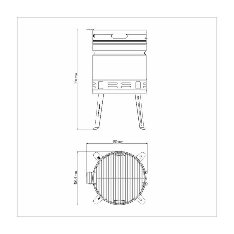 Grill-a-Carbon-Tramontina-TCP-400-de-Acero-Inoxidable-con-Bandeja-para-Carbon-de-Acero-Esmaltado