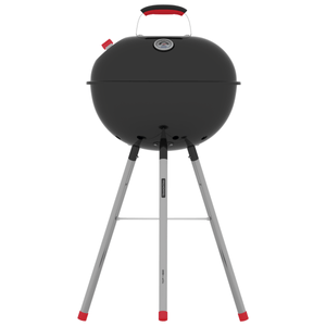 Parrilla a carbón Tramontina TCP-450L Tramontina con tapa con termómetro de acero esmaltado, parrilla y utensilios de acero inoxidable.