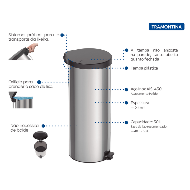 Basurero-en-acero-inoxidable-con-Pedal-Tramontina-New-30-L