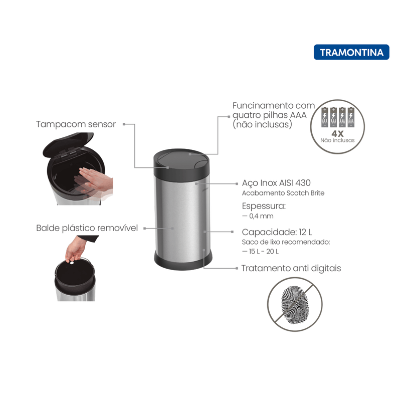 Basurero-Tramontina-Smart-automatico-con-sensor-de-acero-inoxidable-con-terminacion-Scotch-Brite-12-l