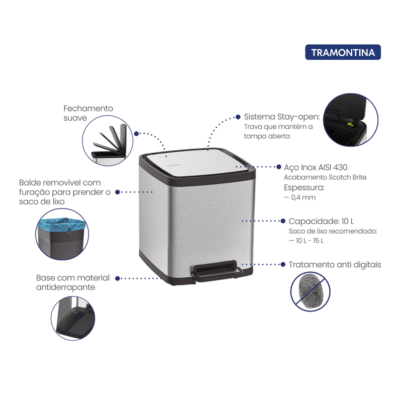 Basurero-en-Acero-Inoxidable-con-Pedal-Tramontina-Octos-10-litros