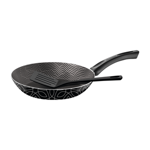 Sartén Paris Texture Tramontina de Aluminio con Revestimiento Interno Antiadherente Starflon Max y Externo Siliconado Negro con Espátula 24 cm 1,2 L