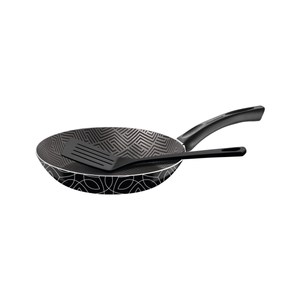 Sartén Paris Texture Tramontina de Aluminio con Revestimiento Interno Antiadherente Starflon Max y Externo Siliconado Negro con Espátula 20 cm 0,8 L