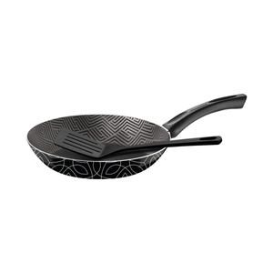 Sartén Paris Texture Tramontina de Aluminio con Revestimiento Interno Antiadherente Starflon Max y Externo Siliconado Negro con Espátula22 cm 1,0 L