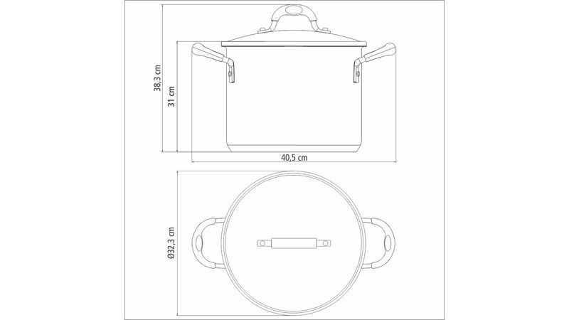 Olla alta Tramontina Professional de acero inoxidable fondo triple