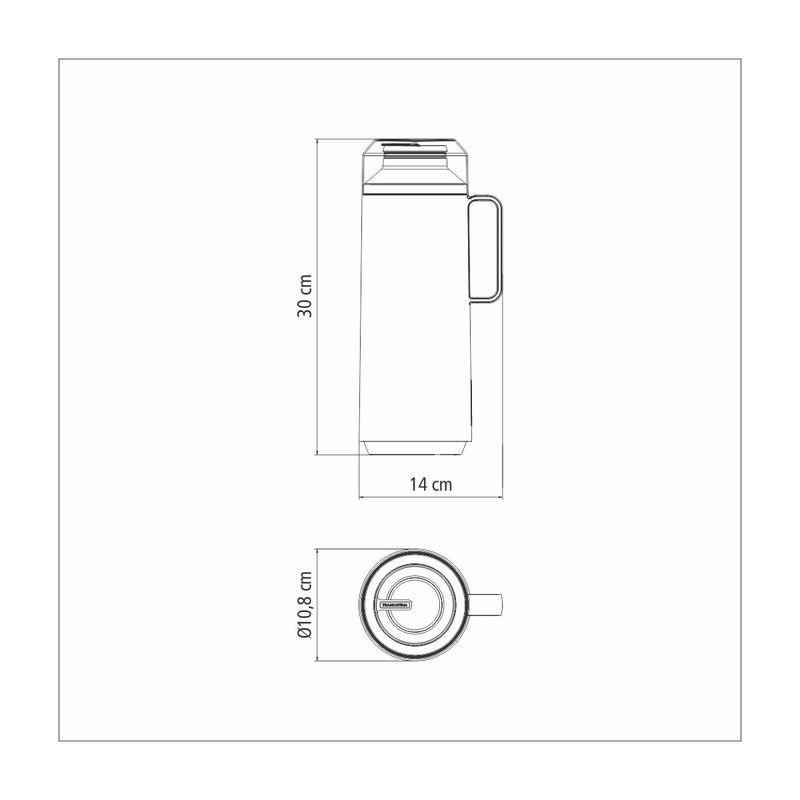 Termo-Tramontina-Exata-en-Plastico-beige-con-ampolla-de-vidrio-de-1-L