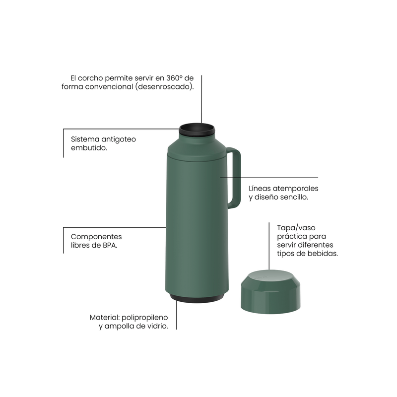 Termo-Tramontina-Exata-en-Plastico-Verde-con-Ampolla-de-Vidrio-y-Tapa-Roscable-1-L