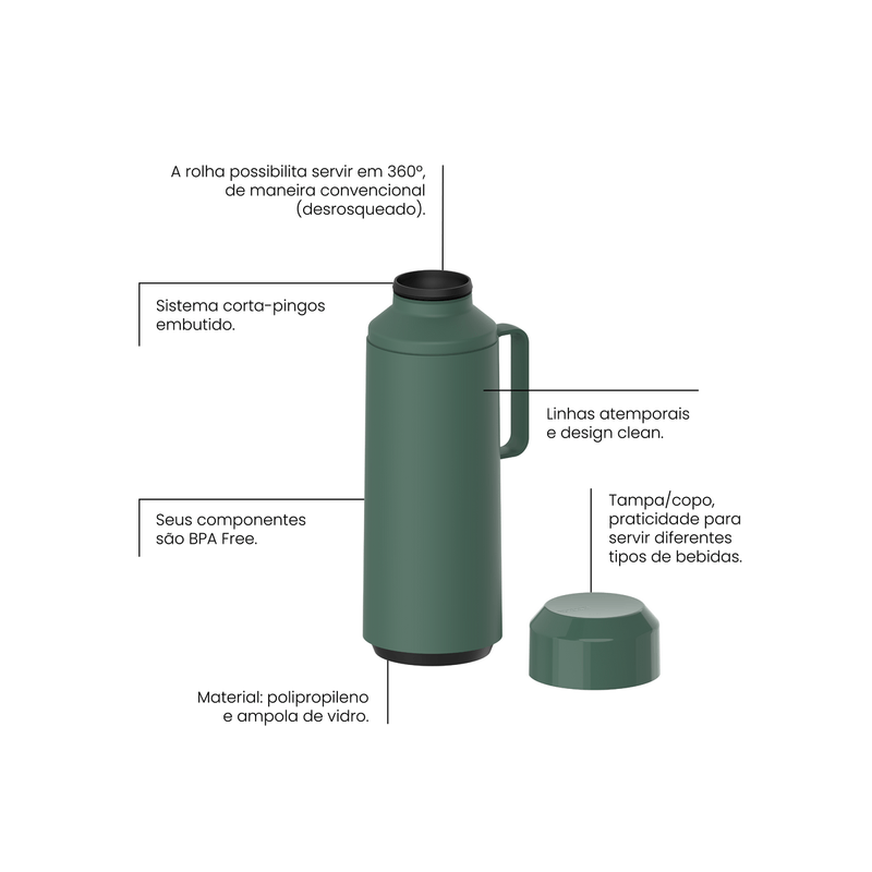 Termo-Tramontina-Exata-en-Plastico-Verde-con-Ampolla-de-Vidrio-y-Tapa-Roscable-1-L