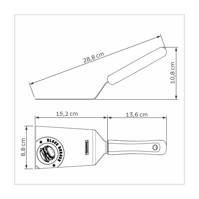Espatula-Tramontina-Black-Burger-con-Lamina-de-Acero-Inoxidable-y-Mango-de-Polipropileno-Negro-de-6-