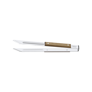 Pinza para Carne Churrasco Tramontina con Lámina de Acero Inoxidable y Mango de Madera 37 cm