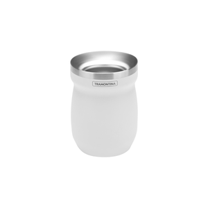 Recipiente para Mate Tramontina de Acero Inoxidable Blanco 240 ml