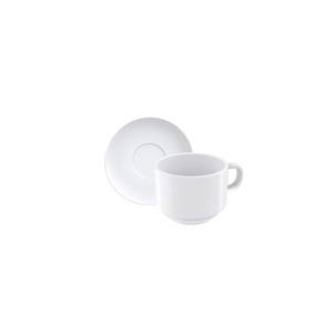 Juego de Taza y Plato para Té Paola Tramontina de Porcelana Decorada 240 ml 12 Pzas