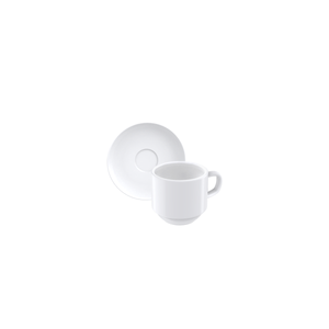 Juego de Taza y Plato para Café Paola Tramontina de Porcelana Decorada 100 ml 12 Pzas