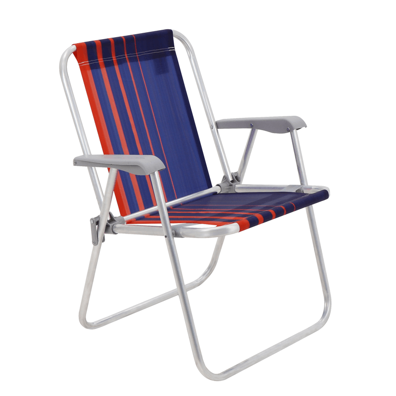 Silla-de-Playa-Tramontina-Samoa-Alta-en-Aluminio-con-Asiento-Azul-Oscuro-y-Naranja