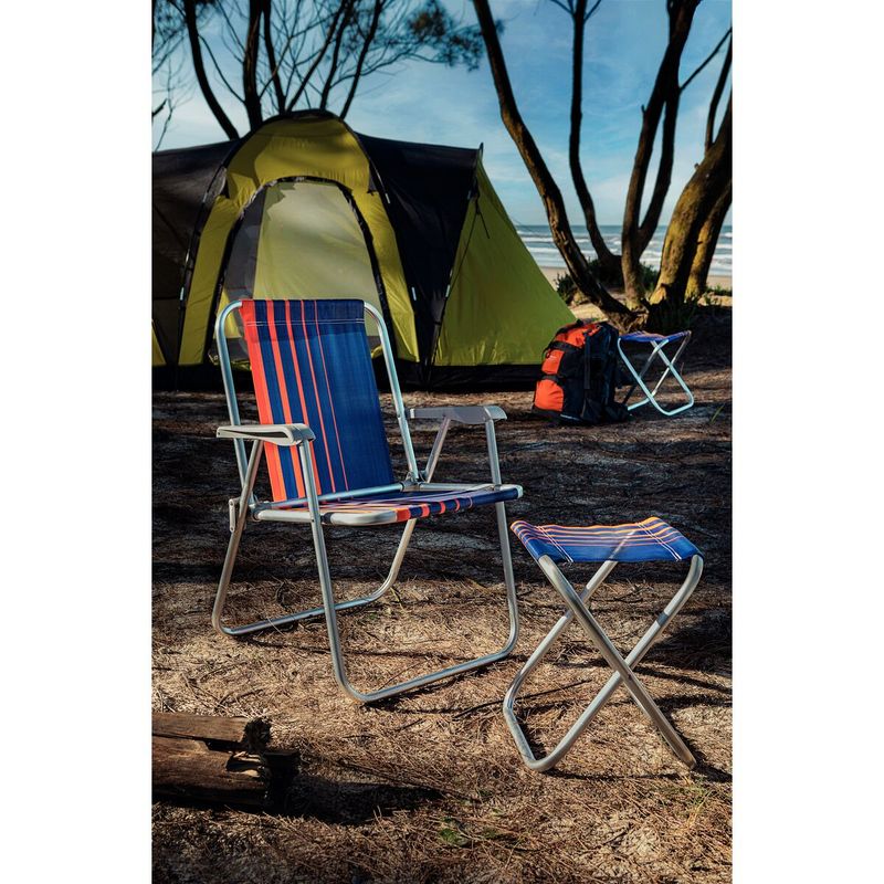 Silla-de-Playa-Tramontina-Samoa-Alta-en-Aluminio-con-Asiento-Azul-Oscuro-y-Naranja