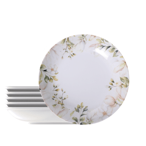 Juego de Plato Hondo Magnólia Tramontina de Porcelana Decorada 22 cm 6 Piezas