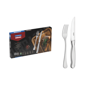 Juego de Cubiertos para Asado Zurique Tramontina de Acero Inoxidable con Cuchillos Jumbo 12 pzas