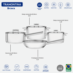 BaterA­a-de-cocina-Tramontina-Brava-de-Acero-Inoxidable--Fondo-Triple-con-Tapa-Plana--4-Piezas