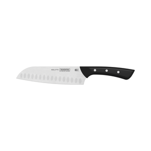 Cuchillo Santoku Solutta Tramontina con Lámina de Acero Inoxidable y Mango de Policarbonato Negro 7"