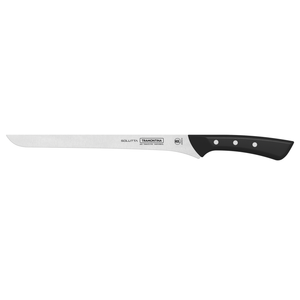 Cuchillo Jamonero Solutta Tramontina con Lámina de Acero Inoxidable y Mango de Policarbonato Negro 10"