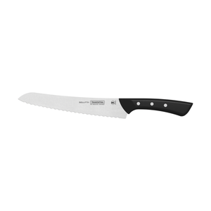 Cuchillo para Pan Solutta Tramontina con Lámina de Acero Inoxidable y Mango de Policarbonato Negro 8"