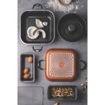 Kit Tramontina Lyon 360 de aluminio forjado con revestimiento interno antiadherente Starflon High Performance dorado