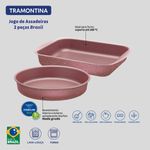 Juego de Asaderas Tramontina Brasil en Aluminio con Revestimiento Interno y Externo en Antiadherente Starflon Max Rosa 02 Piezas
