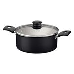 Batería de Cocina Tramontina Turim en Aluminio con Revestimiento Interno y Externo de Antiadherente Starflon Max Negro 07 Piezas