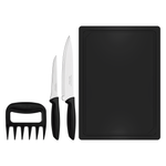 Juego de Cuchillos Tramontina Plenus con Láminas en Acero Inoxidable y Mangos de Polipropileno Negro 4 Piezas