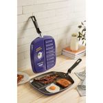 Bifera Tramontina Groovy Breakfast en Aluminio con Revestimiento Interno con Antiadherente Starflon Max y Externo Siliconado Azul 26 cm