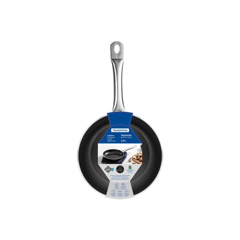 Sartén Tramontina Piemonte en Aluminio con Revestimiento Interno y Externo en Antiadherente Starflon Excellent Negro 20 cm 09 L