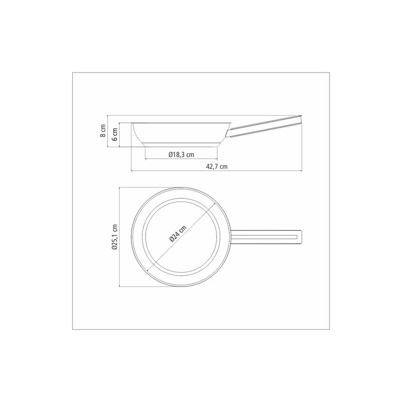 Sartén Tramontina Brava de Acero Inoxidable Fondo Triple con Mango 24 cm 21 L