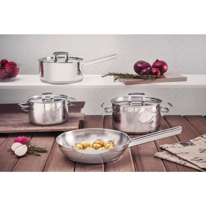 Sartén Tramontina Brava de Acero Inoxidable Fondo Triple con Mango 24 cm 21 L