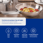 Sartén Tramontina Brava de Acero Inoxidable Fondo Triple con Mango 24 cm 21 L