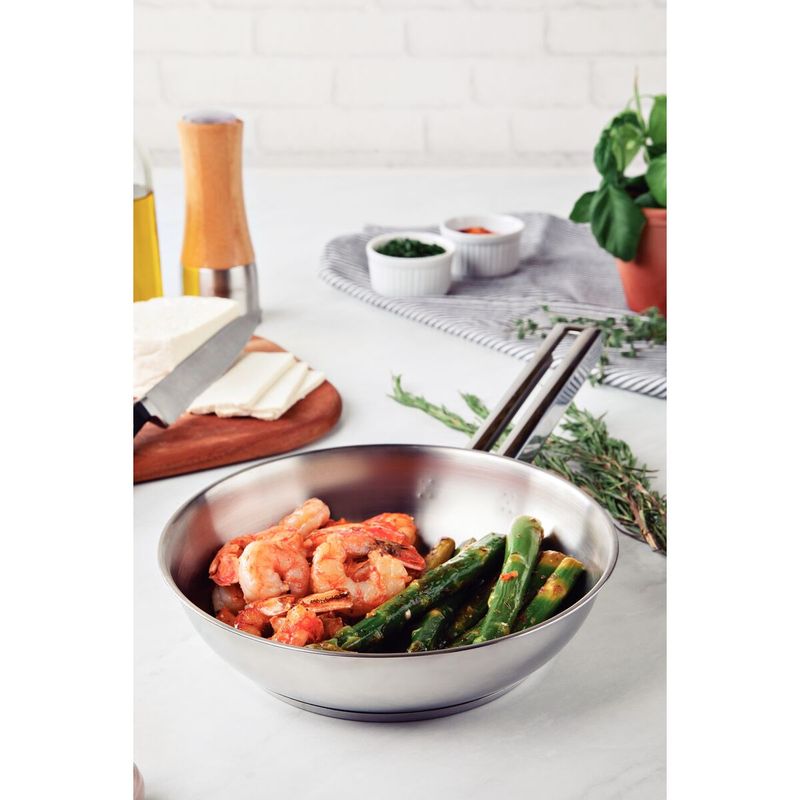 Sartén Tramontina Brava de Acero Inoxidable Fondo Triple con Mango 24 cm 21 L